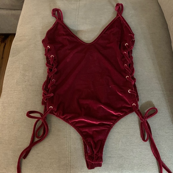 iHeartRaves Other - IHeartRaves Maroon Bodysuit
